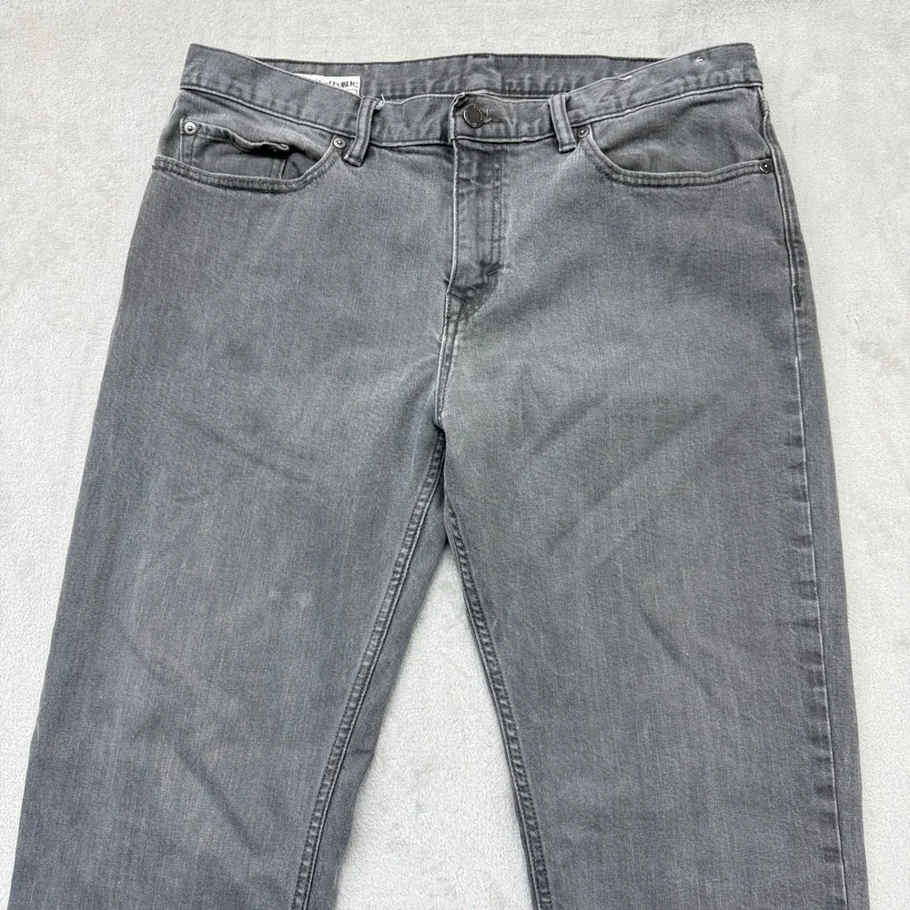 Banana Republic Straight Fit Mens Jeans 35x32 Charcoal Gray Stretch Denim Preppy